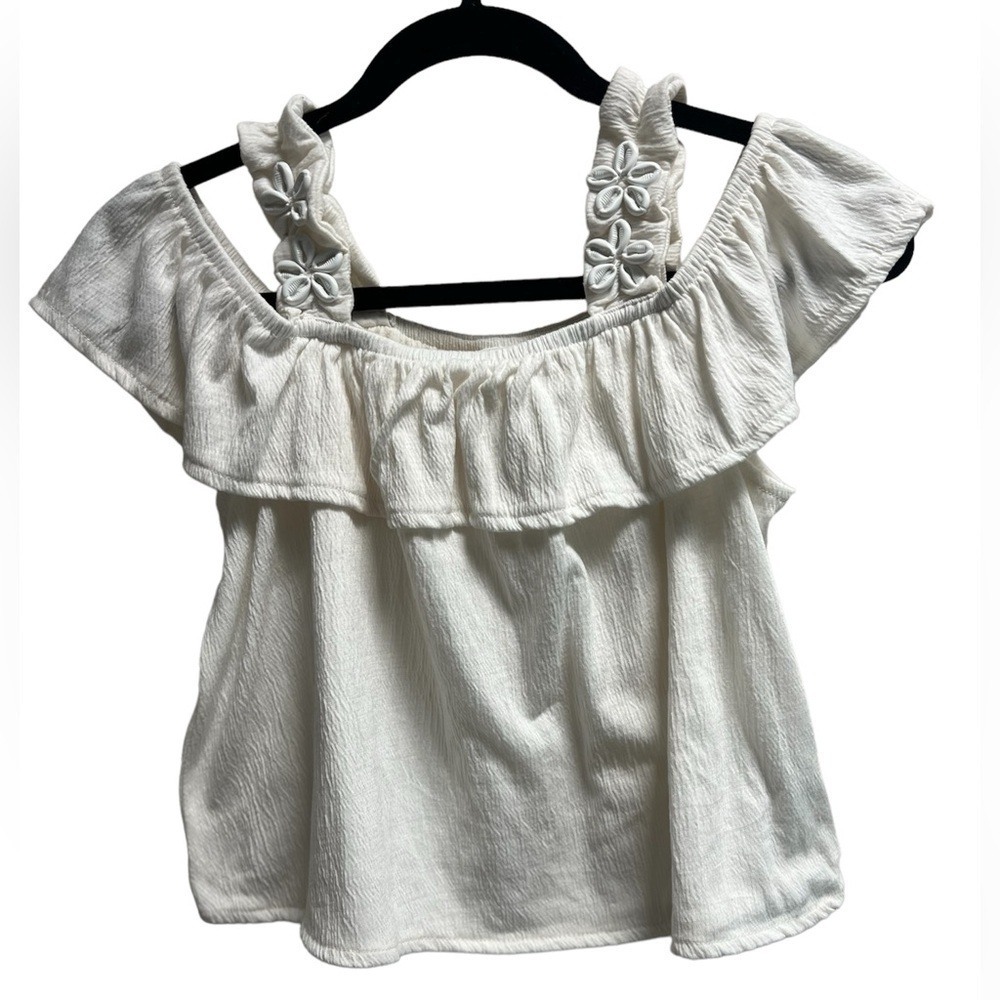 ZARA Kids White Off the Shoulder Tank Top - Size 11/12